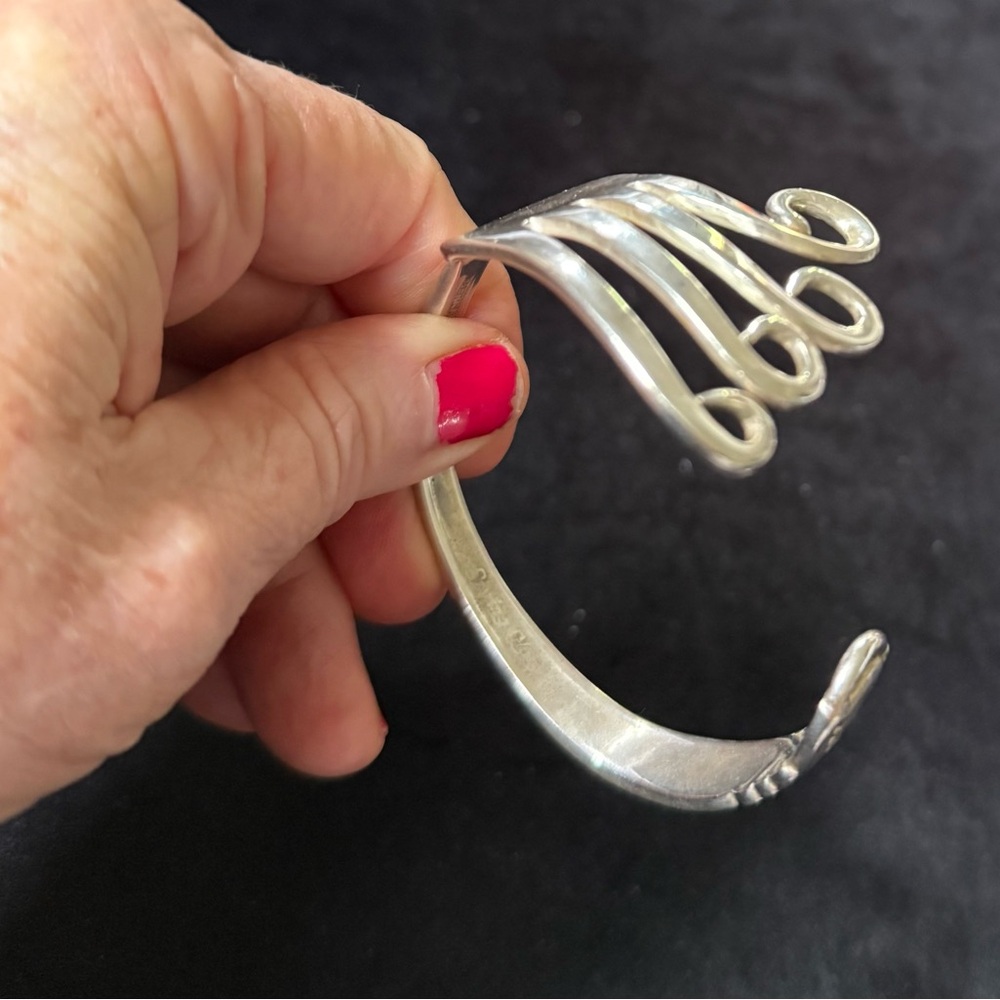 925 Sterling Hand Crafted Fork Cuff Bracelet